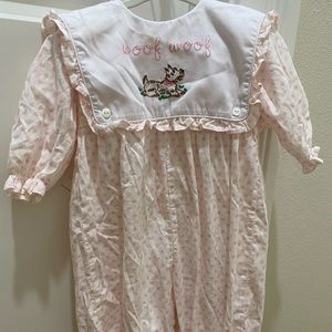 Long romper with dog embroidery